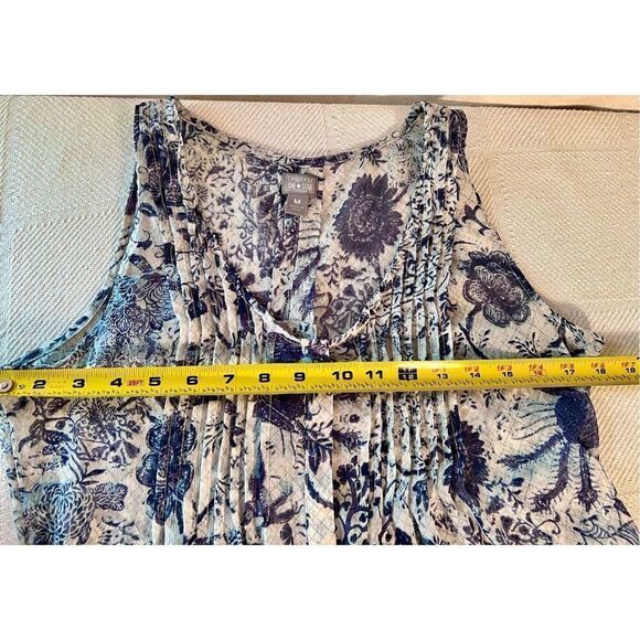 Converse One Star Blue Floral Sheer Sleeveless Top Size M Worn By Actress On TV - Picture 4 of 7
